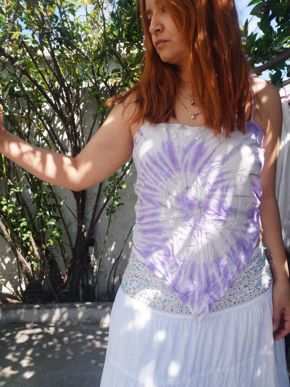 Tie-Dye Purple Bandana Top - Women's Summer Tank